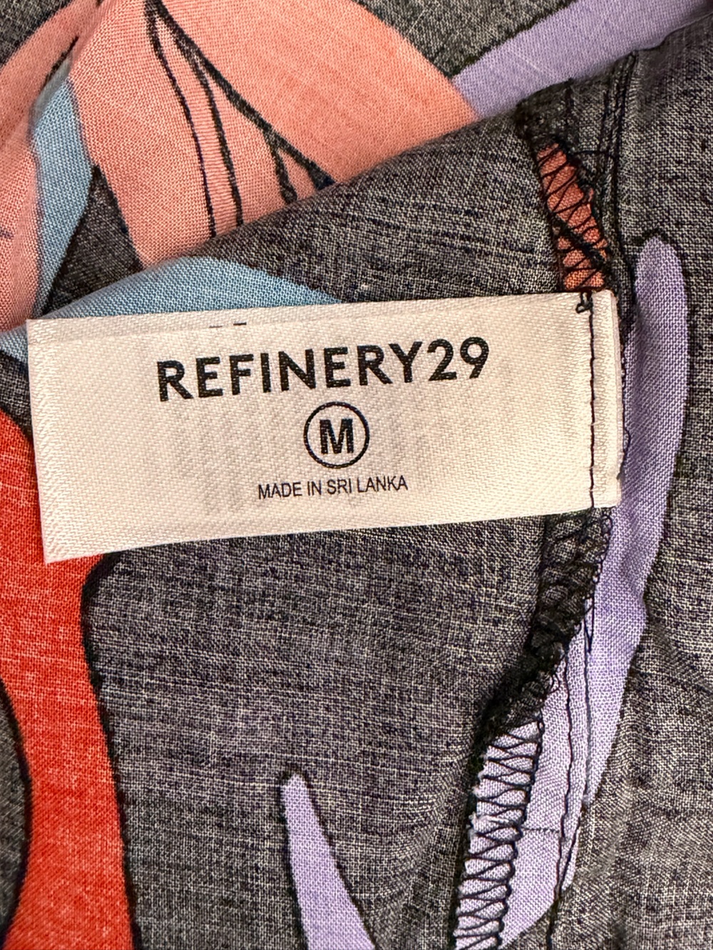 Refinery29 Tropical Leaf Black Teal Orange Hawaiian Strap Maxi Dress Medium NWT - Picture 9 of 12